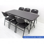 프리미엄 브로몰딩 테이블 1800 접이식 우드무늬 야외 캠핑 매대 가판대  플리마켓 행사용