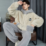 남성 겨울 보온 잠옷 홈웨어 세트